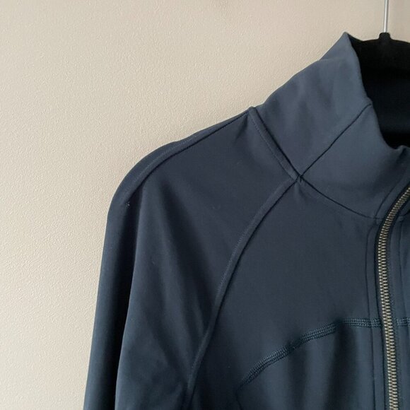 Lululemon Contour Zip Up Mock Neck Activewear Jacket Nocturnal Teal Blue 6 - Picture 5 of 9